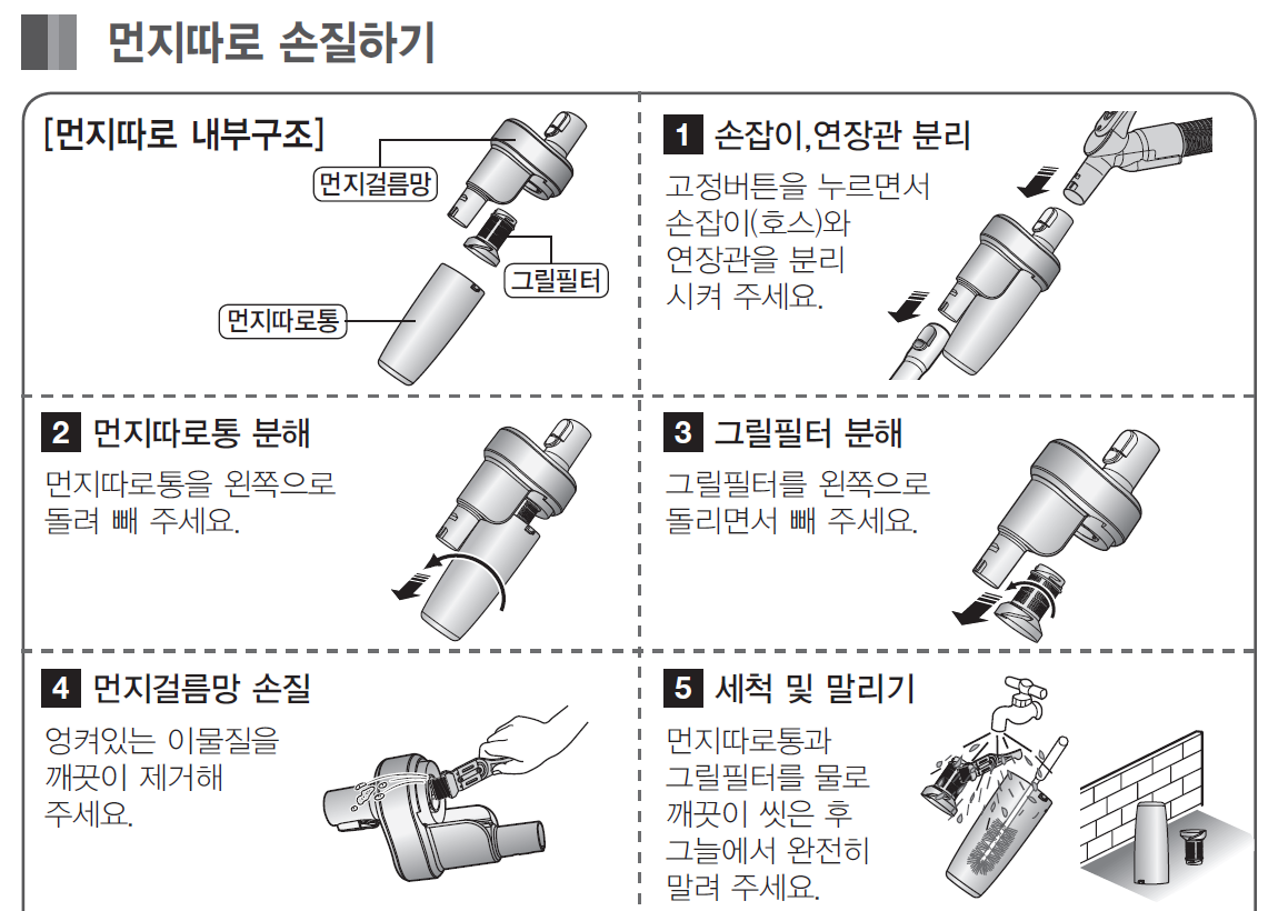 먼지따로통 손질방법