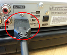 셋탑박스에 HDMI 케이블을 연결