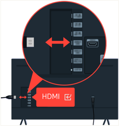 TV 뒤 HDMI 포트 이미지