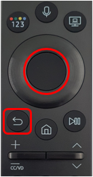 리모컨 복귀 버튼과 선택 버튼 이미지
