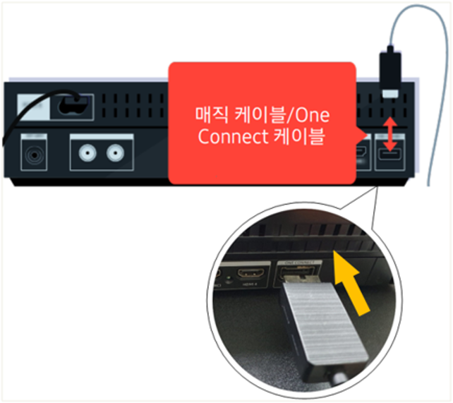  원커넥트(OS) 박스에 매직 케이블(One Connect 케이블) 재 연결  