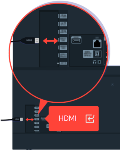 모니터 뒤 HDMI 단자에 HDMI 케이블을 재 연결해 주세요