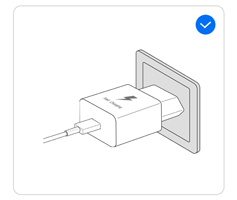 삼성 정품   충전기 및 USB 케이블로 충전하는 이미지