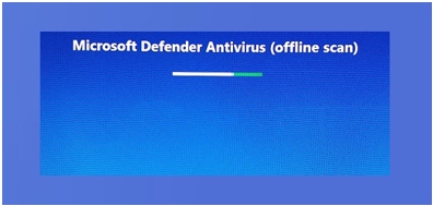 컴퓨터가 재부팅되고 바이러스 검사 진행됨
