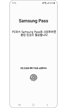  Samsung Pass 모바일 앱   본인 인증 화면