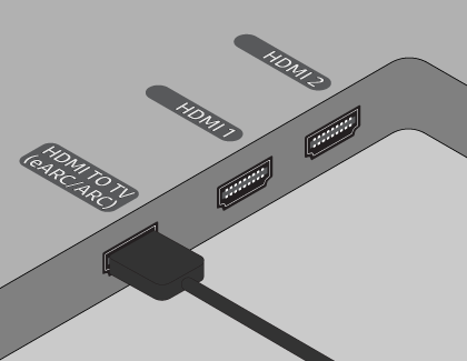 HDMI TO TV(eARC/ARC) 단자에 다른 한쪽을 연결
