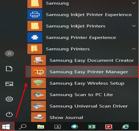 9. 설치가 완료되면 시작 ▶ Samsung Printer ▶ Easy Printer Manager가 설치된 것을 확인할 수 있습니다