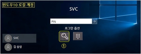 윈도우 10 PIN이 설정된 로컬 계정인 경우 화면