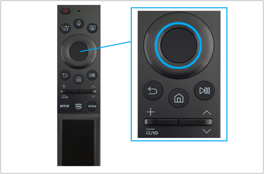 비밀번호 입력은 TV 리모컨을 이용하여 해당 문자에 위치한 뒤 '선택' 버튼을 눌러 입력해 주세요.