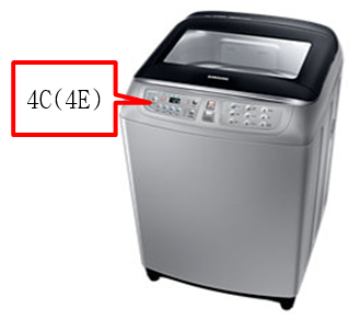 세탁기 표시창에 4C(4E)표시된 이미지