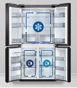 냉장고 냉기가 순환하는 이미지