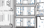 냉동실 및 냉장실에 이슬이 맺혀 있는 모습