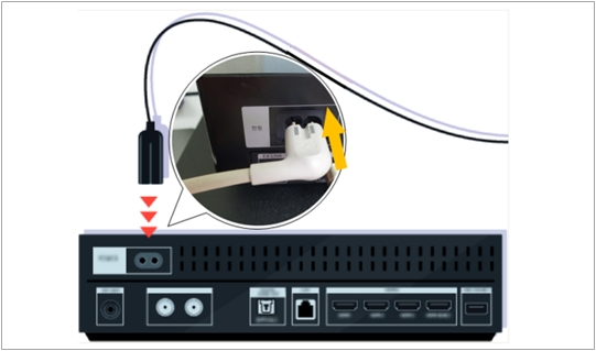원커넥트(OS) 박스에 전원케이블 다시 연결  