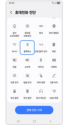 블루투스/ 전체 진단 시작