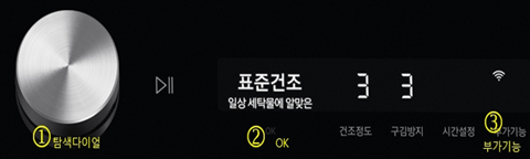 21년 이후 LCD 타입 건조기 조작부 이미지