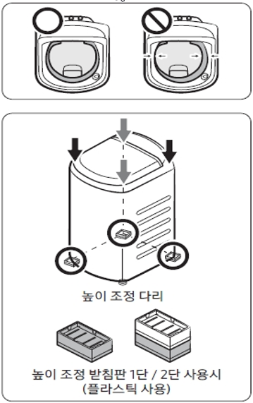 높이 조정 다리 사용 이미지