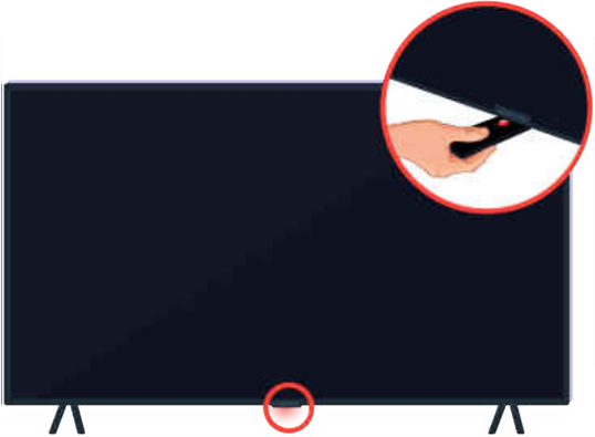 TV 본체 중앙 하단에 표시등이 있는 제품