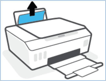 입력 용지함에서 용지를 살짝 잡아 당깁니다.