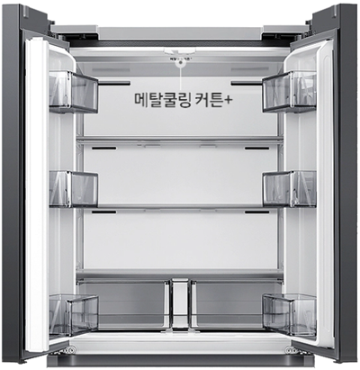 김치냉장고 상칸 내부 맨위에 메탈쿨링커튼 이미지