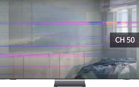 TV에 가로줄 발생 예시 이미지