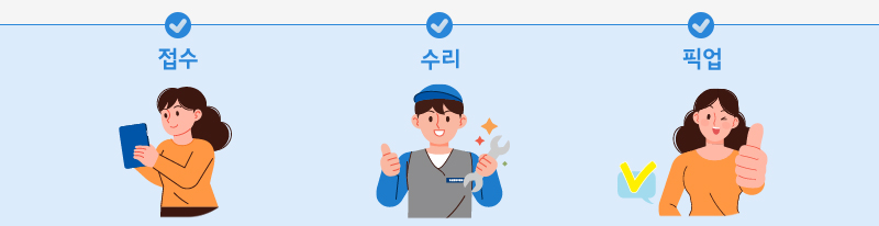 접수, 수리, 픽업 이미지