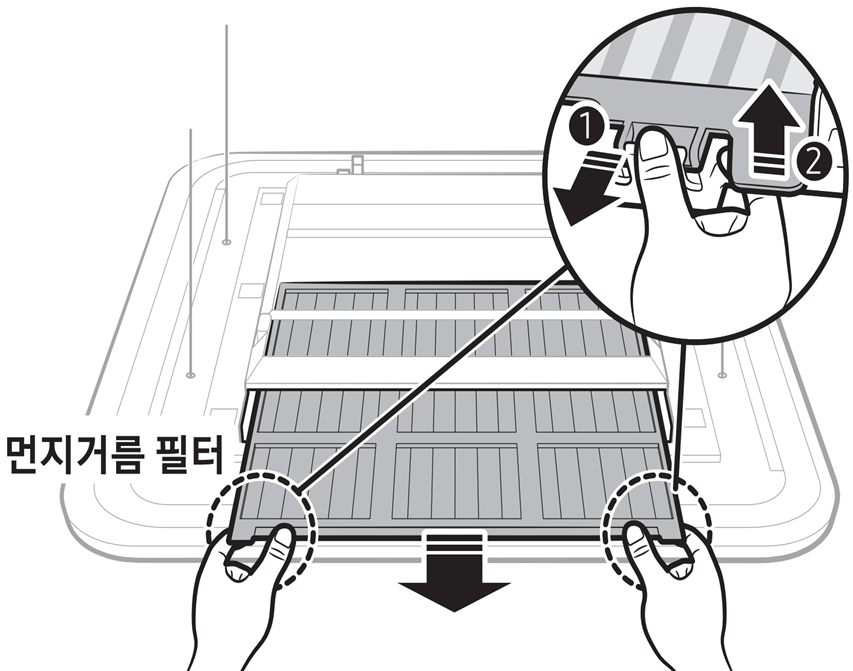 자동 승강 그릴 필터 분리 방법