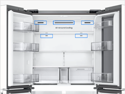 냉장실 토출구 위치(모델에 따라 위치가 다를 수 있음)