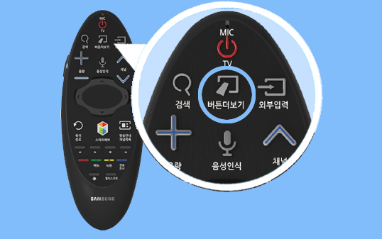 TV 리모컨의 '버튼 더보기' 버튼 