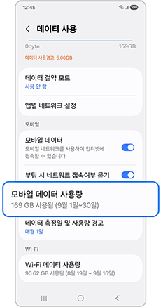 모바일 데이터 사용량