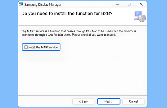 MAPT 서비스가 필요하다면 Install the MART service를 선택한 뒤 Next를 클릭하세요
