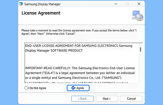  I Agree를 선택해 라이선스 동의 후 Next를 클릭하세요