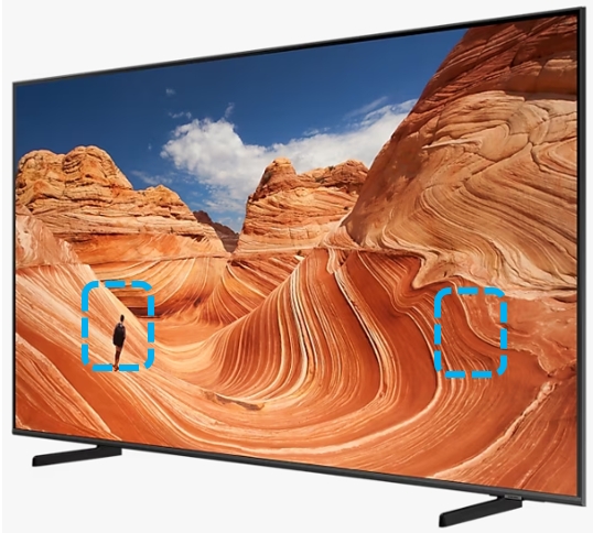 TV시청 화면을 기준으로 뒷면 좌측 또는 우측에 모델명이 기록된 라벨 위치를 확인해 주세요