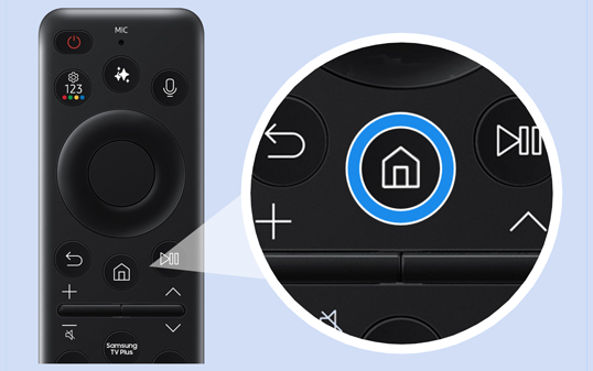 TV 리모컨의 홈 버튼을 눌러주세요