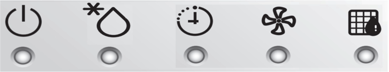 예약, 송풍, 필터 동시에 깜박임