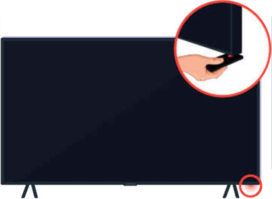 TV 본체 오른쪽 하단 표시등을 스마트폰 카메라로 확인하기