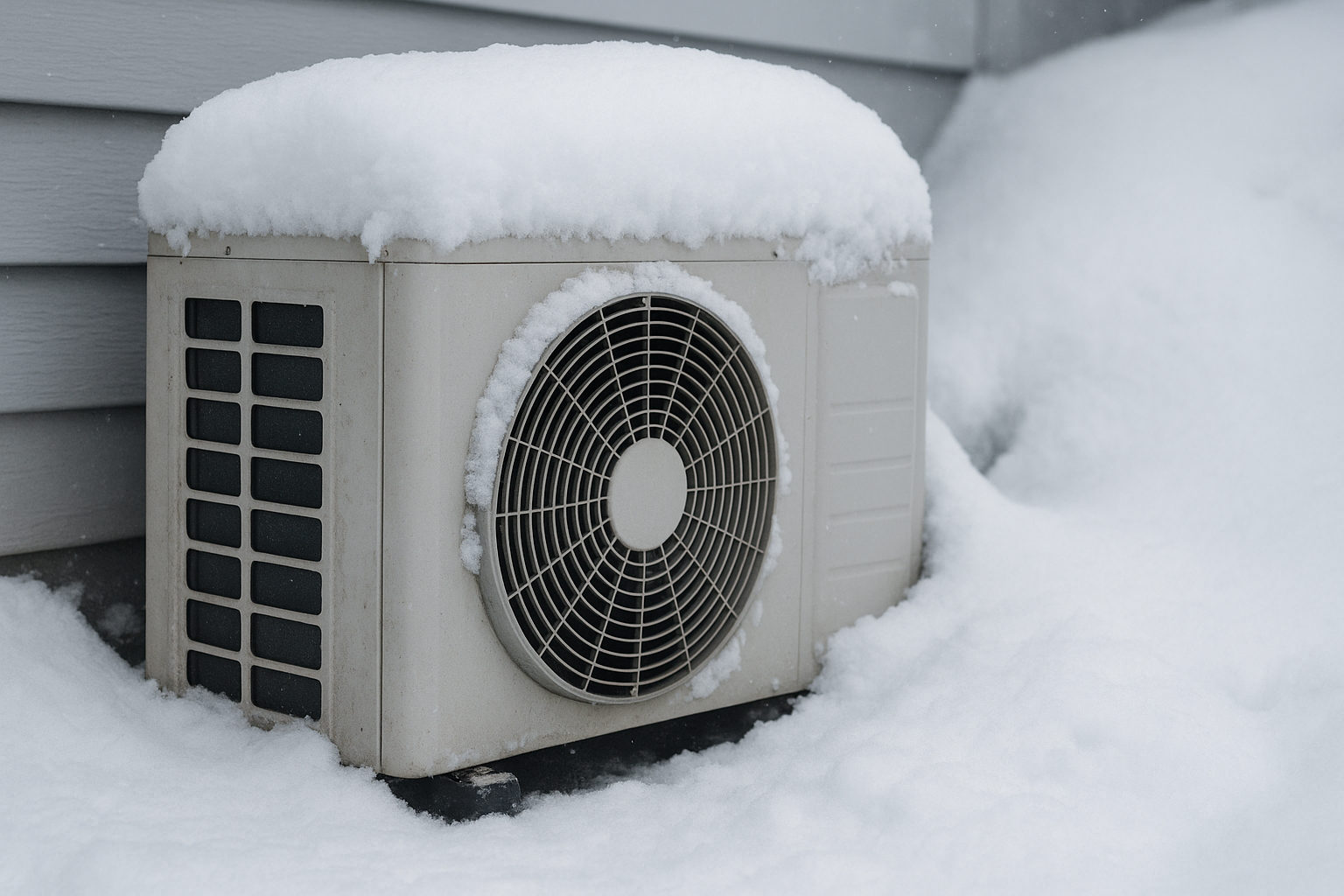 실외기 주변 눈 싸임 제거 