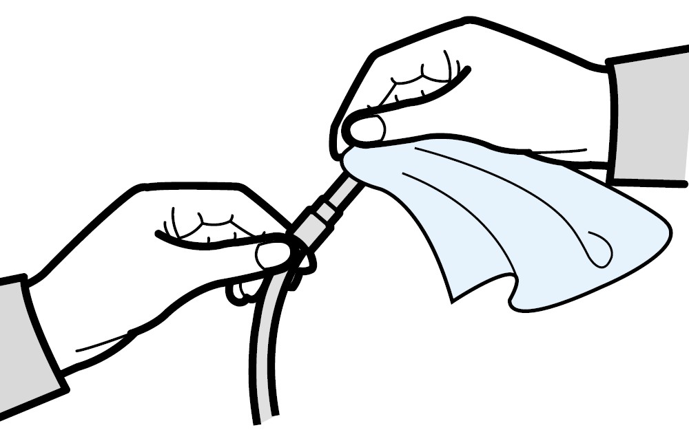 불꽃 감지기 센서 부분 닦기