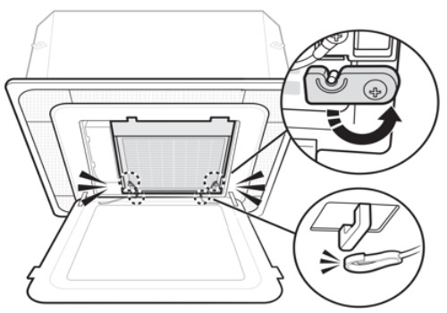 안전고리를 분리한 후 걸림턱을 돌려 주세요 