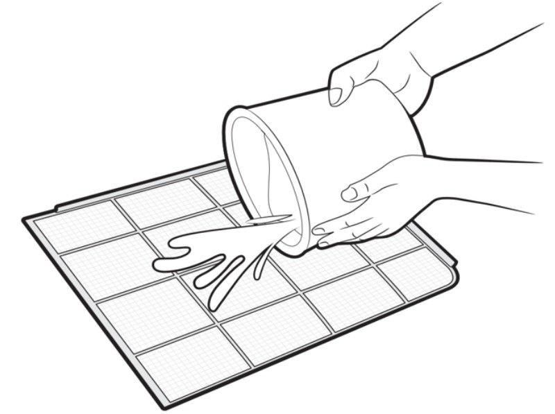 먼지가 많은 경우 물로 세척해 주세요