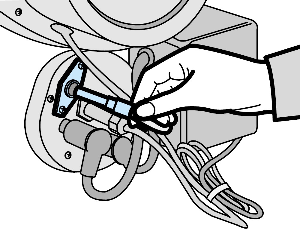 불꽃 감지기를 홀더에서 빼기