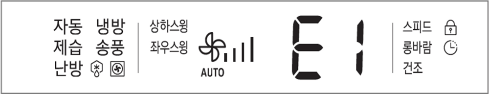 디스플레이에 E101에러표시 