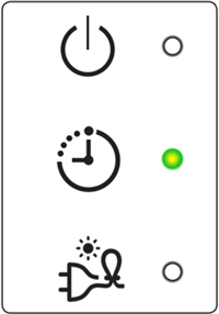 전원(운전) 깜박임, 시계(예약) 켜짐