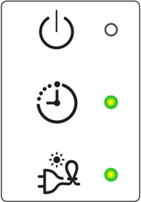 전원(운전) 깜박임, 시계(예약), 전원코드(절전) 켜짐