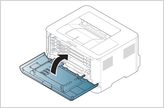 열린 도어를 닫아주세요. 자동으로 걸린 용지가 빠져나옵니다