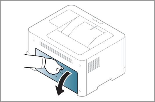 프린터 뒷 덮개를 열어주세요