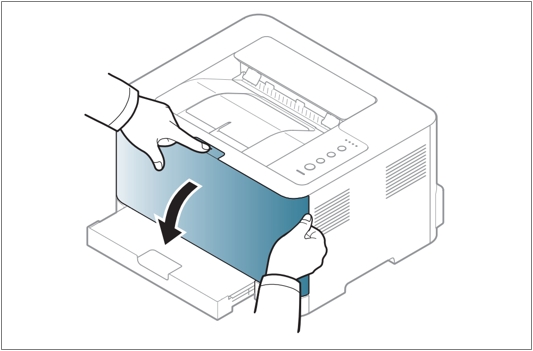 앞면 덮개를 열었다 닫아주면 자동으로 인쇄가 다시 시작됩니다