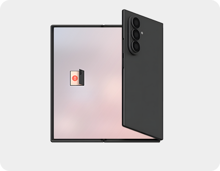 갤럭시 Z 트라이폴드를 반대면부터 접었을 때 메시지와 함께 진동 알림이 표시되는 이미지 입니다