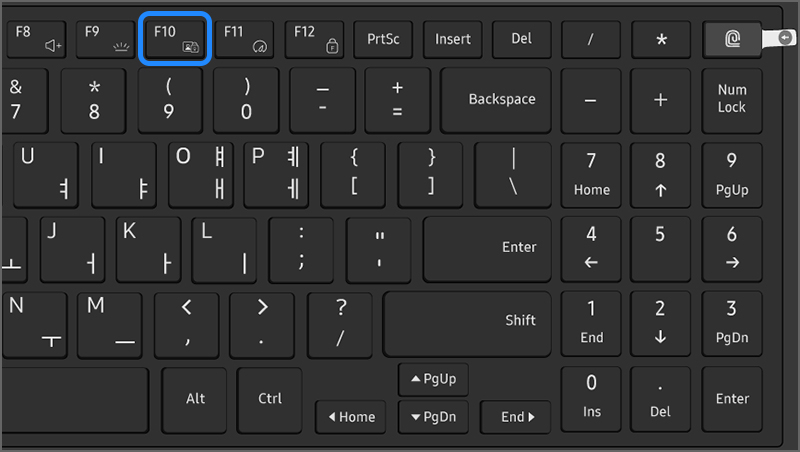 노트북 전원을 켜자마자 키보드에 f10 키를 톡톡톡 누르기