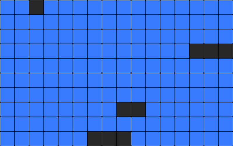 터치 화면의 모든 영역을 눌러 화면에 나타나는 터치 영역이 정상적으로 동작하는지 확인합니다