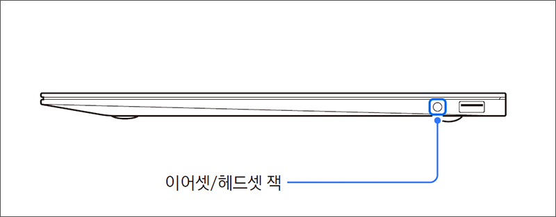 노트북에 마이크 이어셋 4극 단자 잭